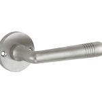 Deurklink op ongeveerd rozet Art-Deco/Elegant mat nikkel ongelakt