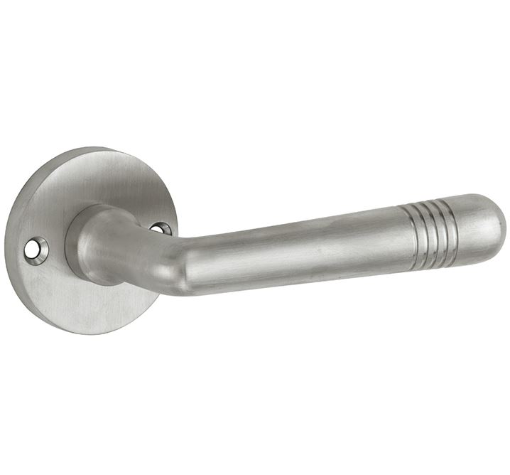 Deurklink op ongeveerd rozet Art-Deco/Elegant mat nikkel ongelakt