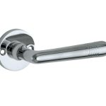 Deurklink op ongeveerd rozet Art-Deco/Elegant glans chroom