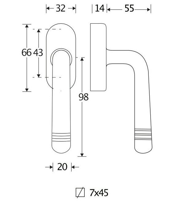 Draaikiepgarnituur Art-Deco/Elegant mat nikkel ongelakt - Afbeelding 2