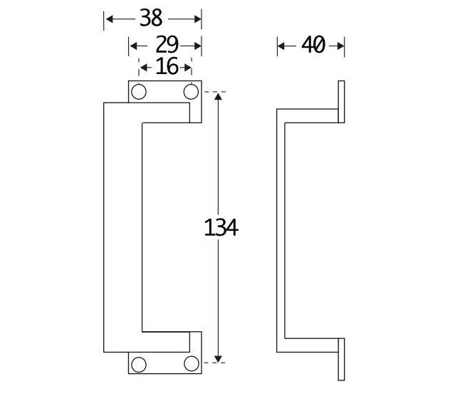 Deurgreep Art-Deco mat nikkel ongelakt - Afbeelding 2