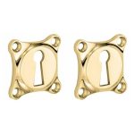 Set van twee Sleutelplaatjes Bonton messing ongelakt