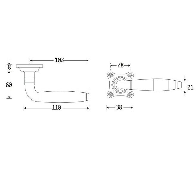 Deurklink op ongeveerd rozet Bonton ebben glans nikkel - Afbeelding 2