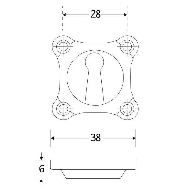 Set van twee sleutelplaatjes Bonton glans nikkel - Afbeelding 2