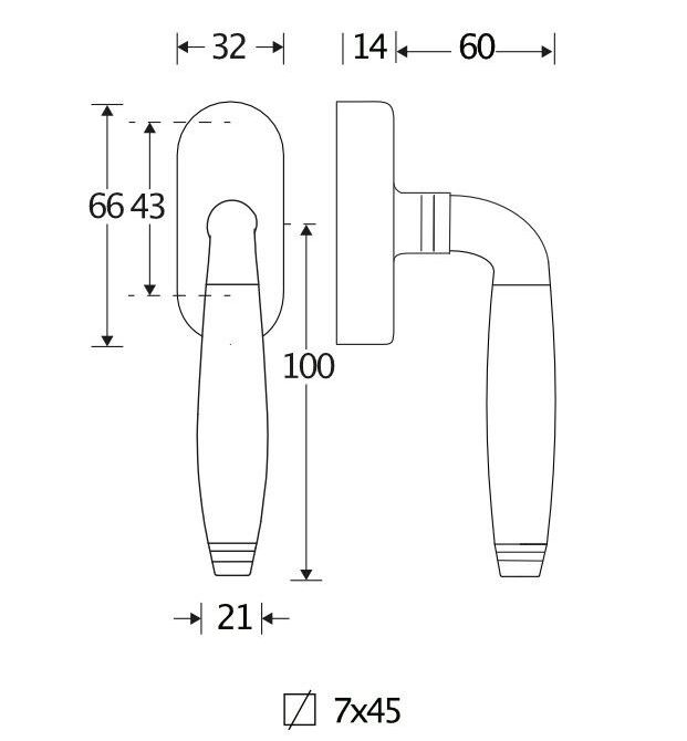 Draaikiepgarnituur Bonton ebben/Elegant messing ongelakt - Afbeelding 2