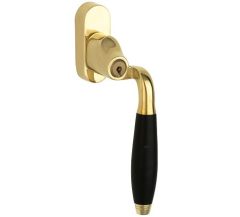 SKG2 Draaikiepgarnituur afsluitbaar Bonton ebben/Smal Rechts messing ongelakt