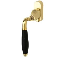 SKG2 Draaikiepgarnituur afsluitbaar Bonton ebben/Smal Links messing ongelakt