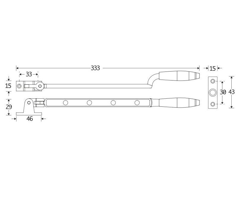 Uitzetijzer Bonton ebben messing ongelakt - Afbeelding 2