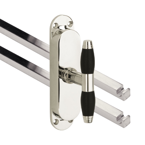 Kruk-espagnolet Bonton ebben glans nikkel Inclusief 2 Stangen