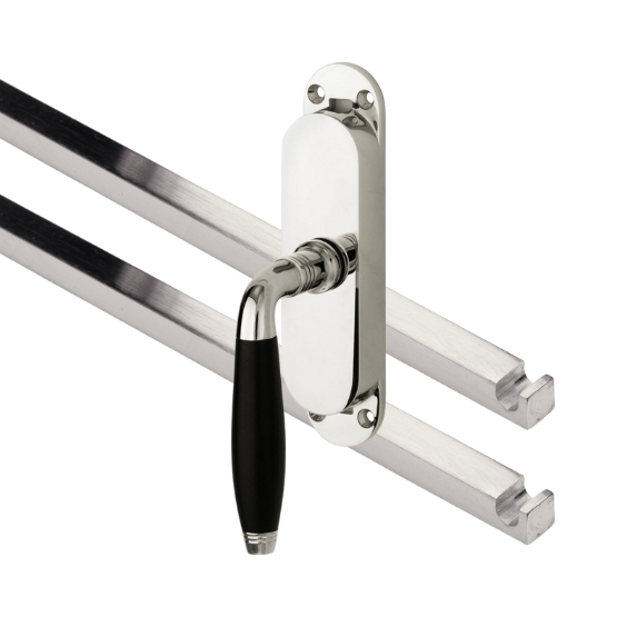 Kruk-espagnolet Bonton ebben Links glans nikkel Inclusief 2 Stangen