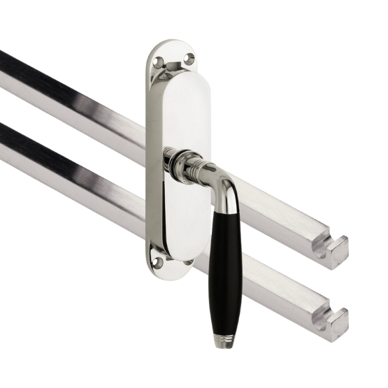 Kruk-espagnolet Bonton ebben Rechts glans nikkel Inclusief 2 Stangen