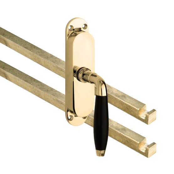 Kruk-espagnolet Bonton ebben Rechts messing Ongelakt Inclusief 2 Stangen