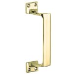 Deurgreep Art-Deco messing gelakt