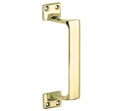 Deurgreep Art-Deco messing gelakt