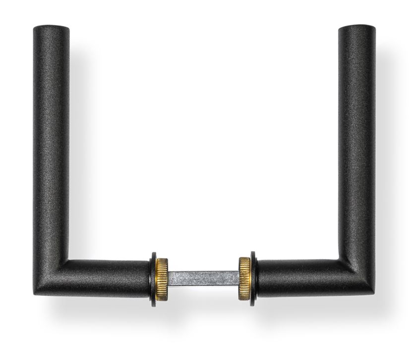 Deurklink Rond op minimalistisch rond rozet rvs/zwart - Afbeelding 3