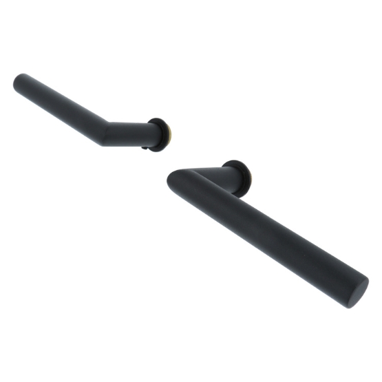 Deurklink Rond op minimalistisch rond rozet rvs/zwart - Afbeelding 5