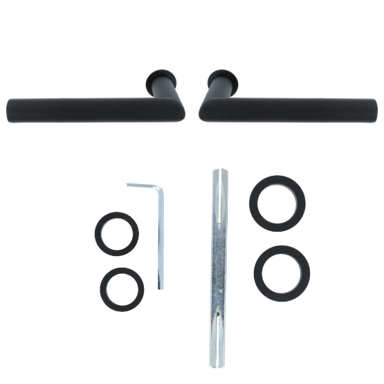 Deurklink Rond op minimalistisch rond rozet rvs/zwart - Afbeelding 6