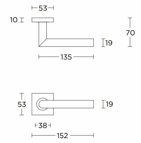 Deurklink basis Twee op geveerd rozet PVD mat goud - Afbeelding 2