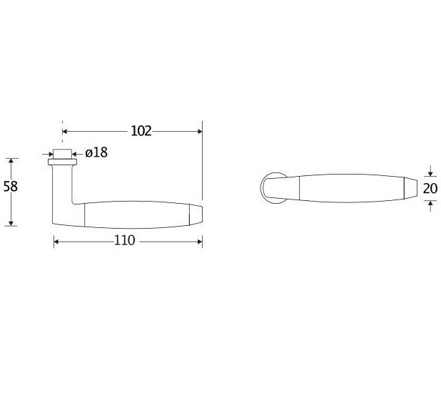 Deurklink Ton ebben mat chroom - Afbeelding 2