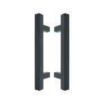 Set Deurgrepen Vierkant HoH 200mm rvs/zwart