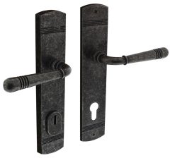 Intersteel achterdeurbeslag Helena kruk/kruk PC92 met kerntrek beveiliging oud grijs