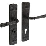 Intersteel achterdeurbeslag Helena kruk/kruk PC72 met kerntrek beveiliging oud grijs