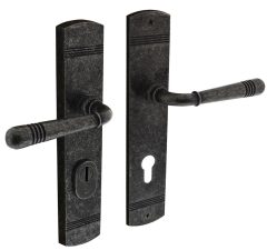 Intersteel achterdeurbeslag Helena kruk/kruk PC72 met kerntrek beveiliging oud grijs