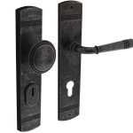 Intersteel voordeurbeslag Helena knop/kruk PC72 met kerntrek beveiliging oud grijs