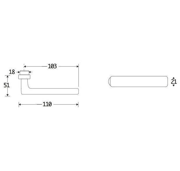 Deurklink Padania mat nikkel ongelakt - Afbeelding 2