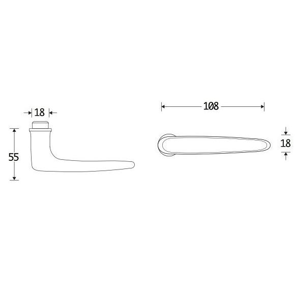 Deurklink Dudok mat nikkel ongelakt - Afbeelding 2