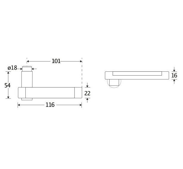 Deurklink Dual ebben mat nikkel ongelakt - Afbeelding 2
