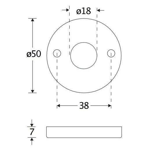 Set van twee krukrozetten Elegant mat nikkel ongelakt - Afbeelding 2