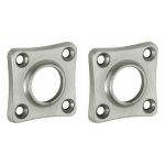 Set van twee krukrozetten vierkant 38mm mat nikkel ongelakt