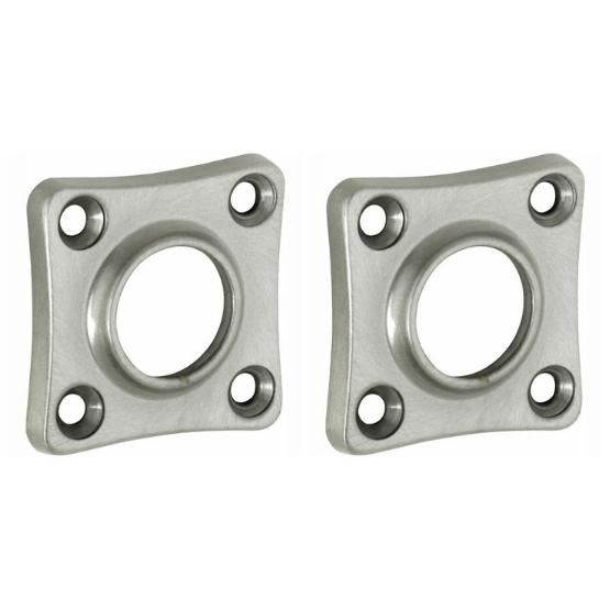 Set van twee krukrozetten vierkant 38mm mat nikkel ongelakt
