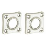 Set van twee krukrozetten vierkant 38mm glans nikkel