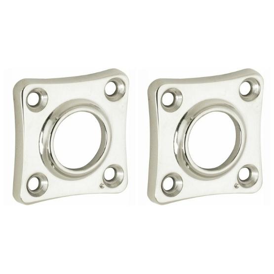 Set van twee krukrozetten vierkant 38mm glans nikkel
