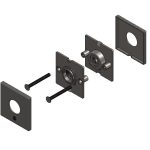 Intersteel rozet vierkant 50x50x5mm met 2-weg veerconstructie rvs zwart