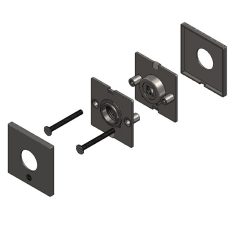 Intersteel rozet vierkant 50x50x5mm met 2-weg veerconstructie rvs zwart