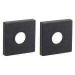 Set van twee krukrozetten Bauhaus verdekt mat zwart