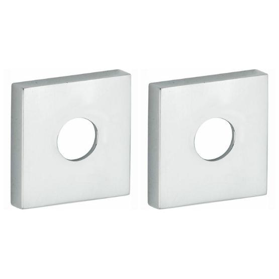 Set van twee krukrozetten Bauhaus verdekt glans chroom