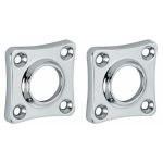 Set van twee krukrozetten vierkant 38mm glans chroom