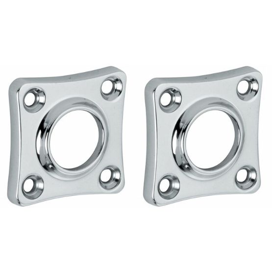 Set van twee krukrozetten vierkant 38mm glans chroom