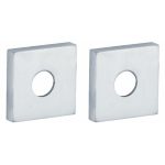 Set van twee krukrozetten Bauhaus verdekt mat chroom