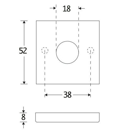 Set van twee krukrozetten Bauhaus verdekt mat chroom - Afbeelding 2