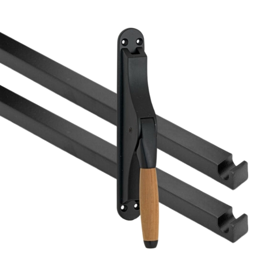 Pomp-espagnolet Ton teak mat zwart Inclusief 2 Stangen