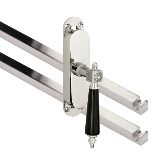 Kruk-espagnolet Roman bakeliet Rechts glans nikkel Inclusief 2 Stangen