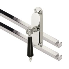 Kruk-espagnolet Roman bakeliet Links glans nikkel Inclusief 2 Stangen