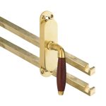 Kruk-espagnolet Bonton Bubinga Rechts messing Ongelakt Inclusief 2 Stangen