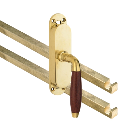 Kruk-espagnolet Bonton Bubinga Rechts messing Ongelakt Inclusief 2 Stangen