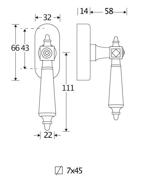 Draaikiepgarnituur Roman bakeliet/Elegant glans nikkel - Afbeelding 2
